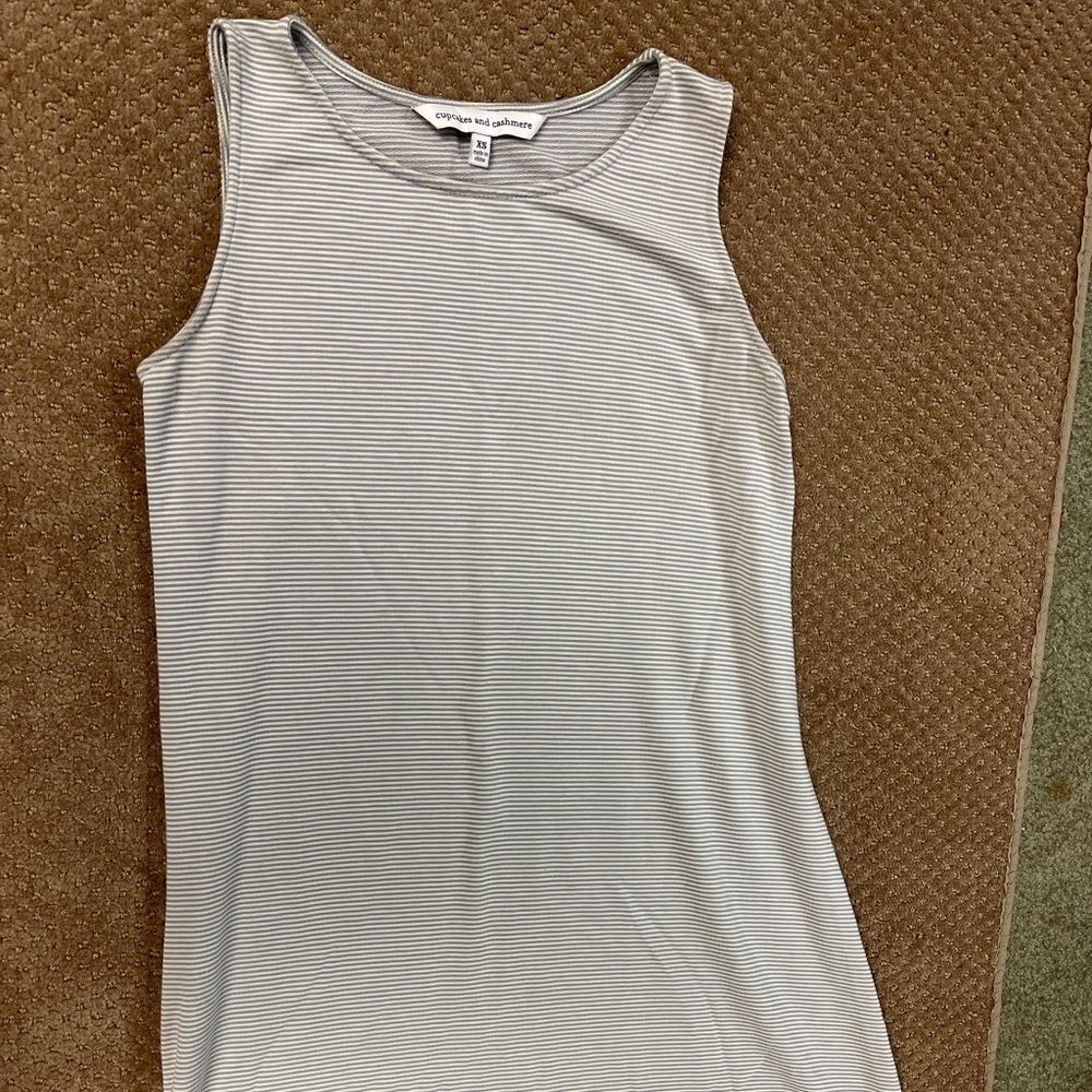Cupcakes and Cashmere Striped Sleeveless T-Shirt Dress Size XS
